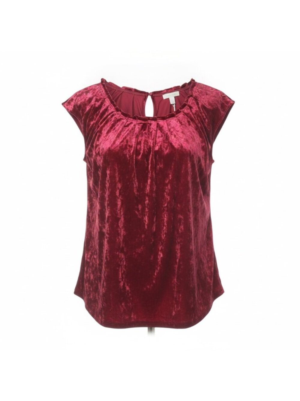 Lauren Conrad Womens Red Velvet Keyhole Back Top Size M